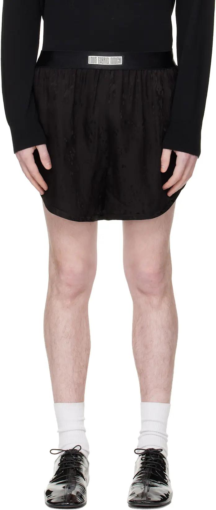 Black Jacquard Shorts by LGN LOUIS GABRIEL NOUCHI