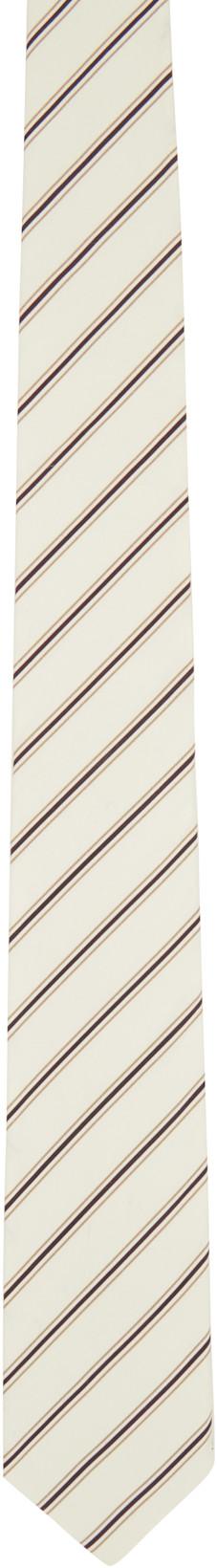 Off-White Rayée Tie by LGN LOUIS GABRIEL NOUCHI