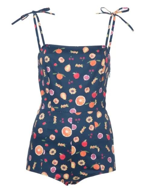 tie-strap printed bodysuit by LHD