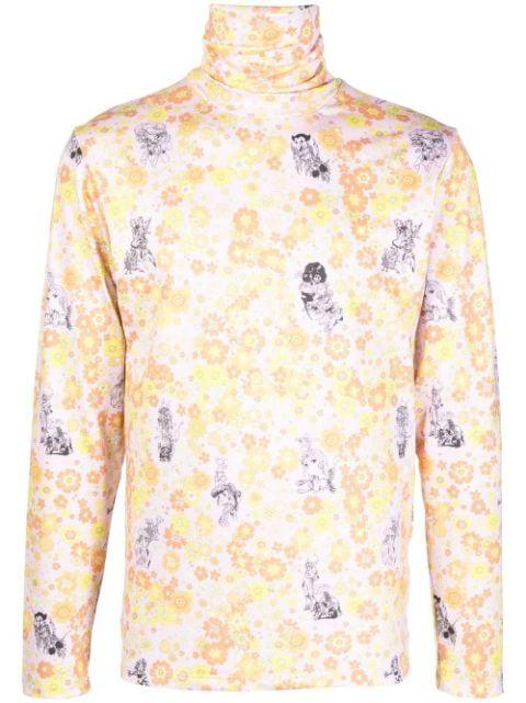 floral motif print high neck top by LIBERAL YOUTH MINISTRY