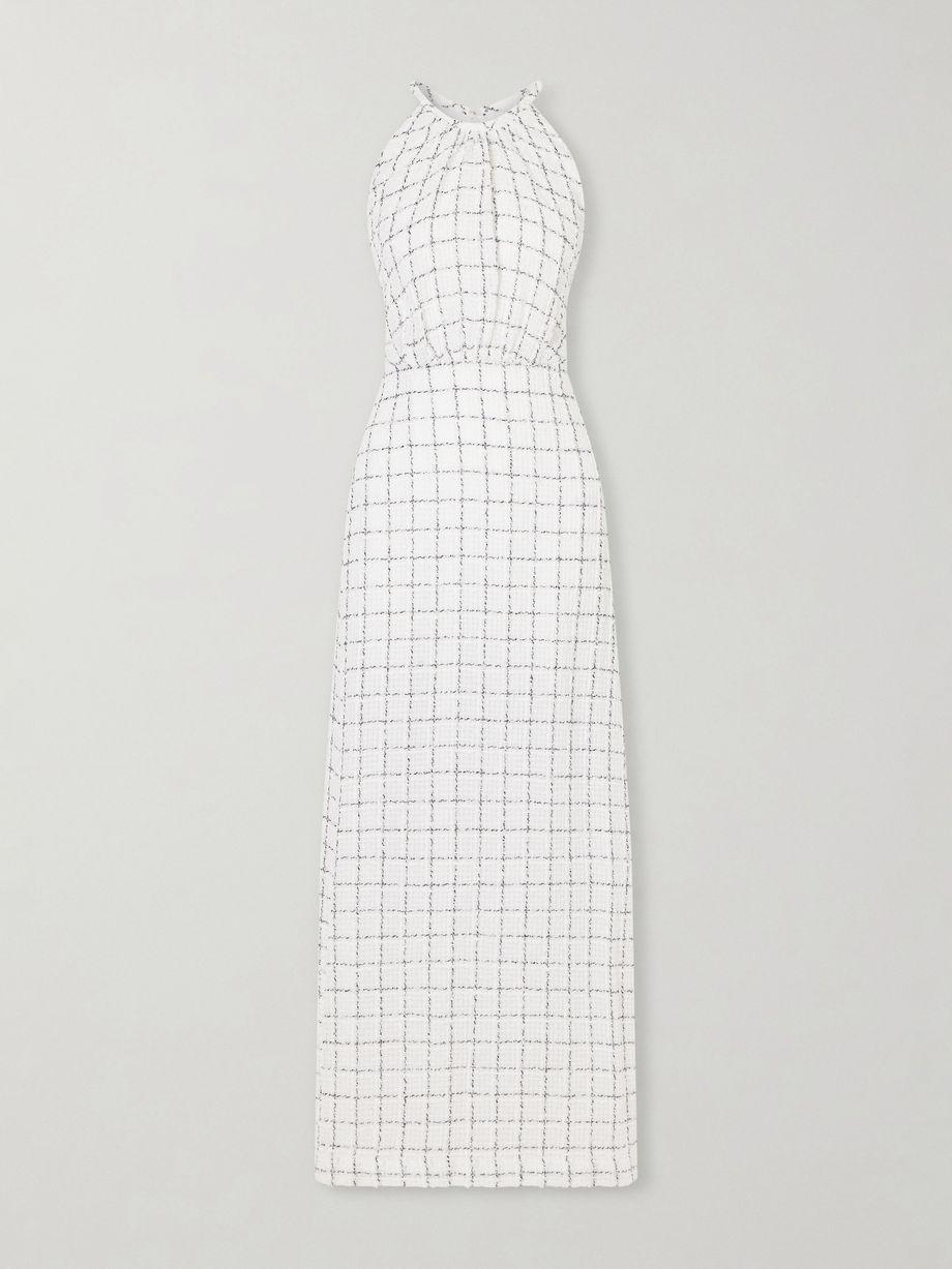 Celeste cotton-tweed halterneck maxi dress by LIBEROWE