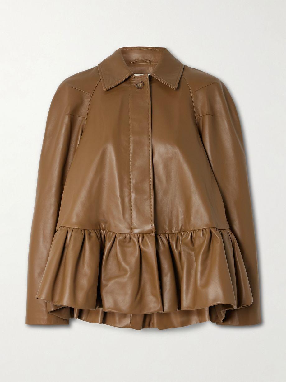 City ruffled leather jacket by LIBEROWE