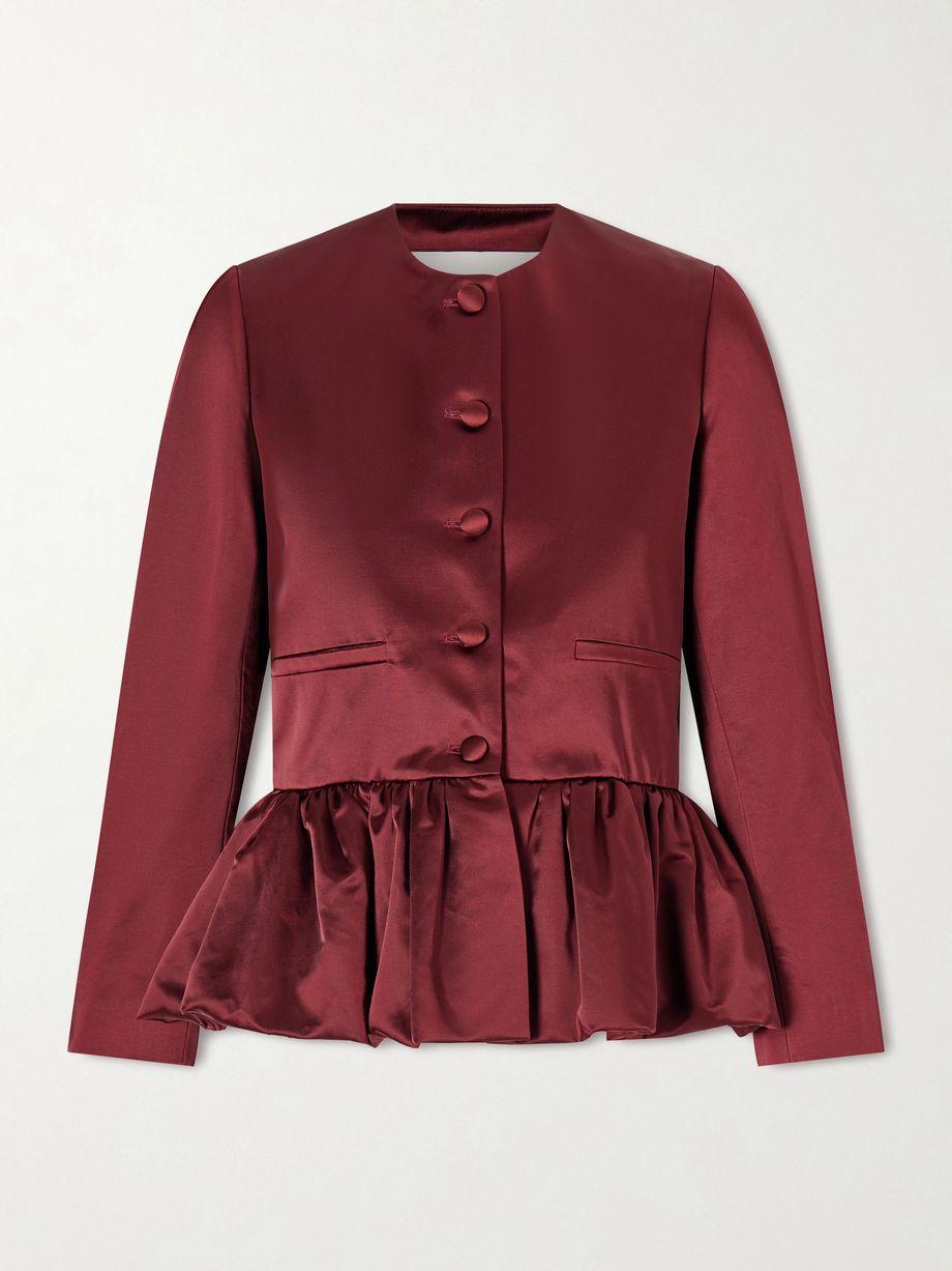 Cotton-blend duchesse-satin peplum blazer by LIBEROWE