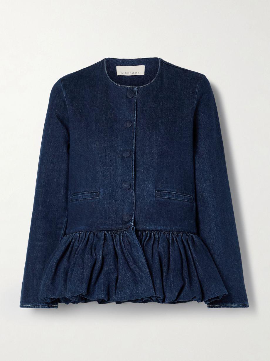 Denim peplum jacket by LIBEROWE