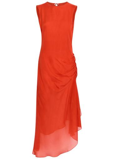 Enya gathered silk maxi dress by LIBEROWE