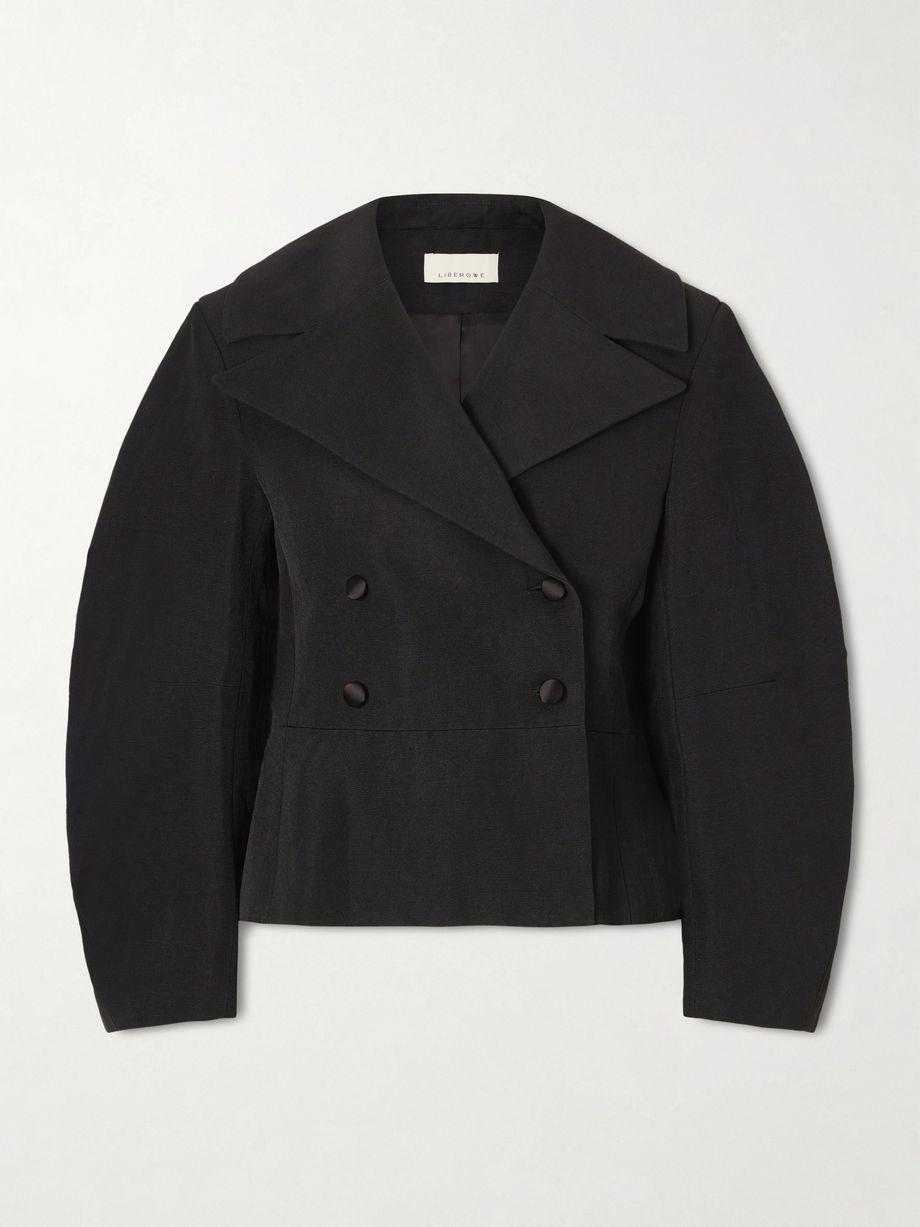 Jiani double-breasted woven blazer by LIBEROWE
