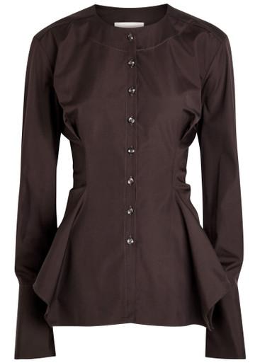 Lavinia darted cotton-poplin shirt by LIBEROWE