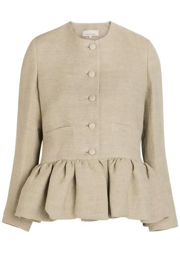 Peplum-hem linen jacket by LIBEROWE