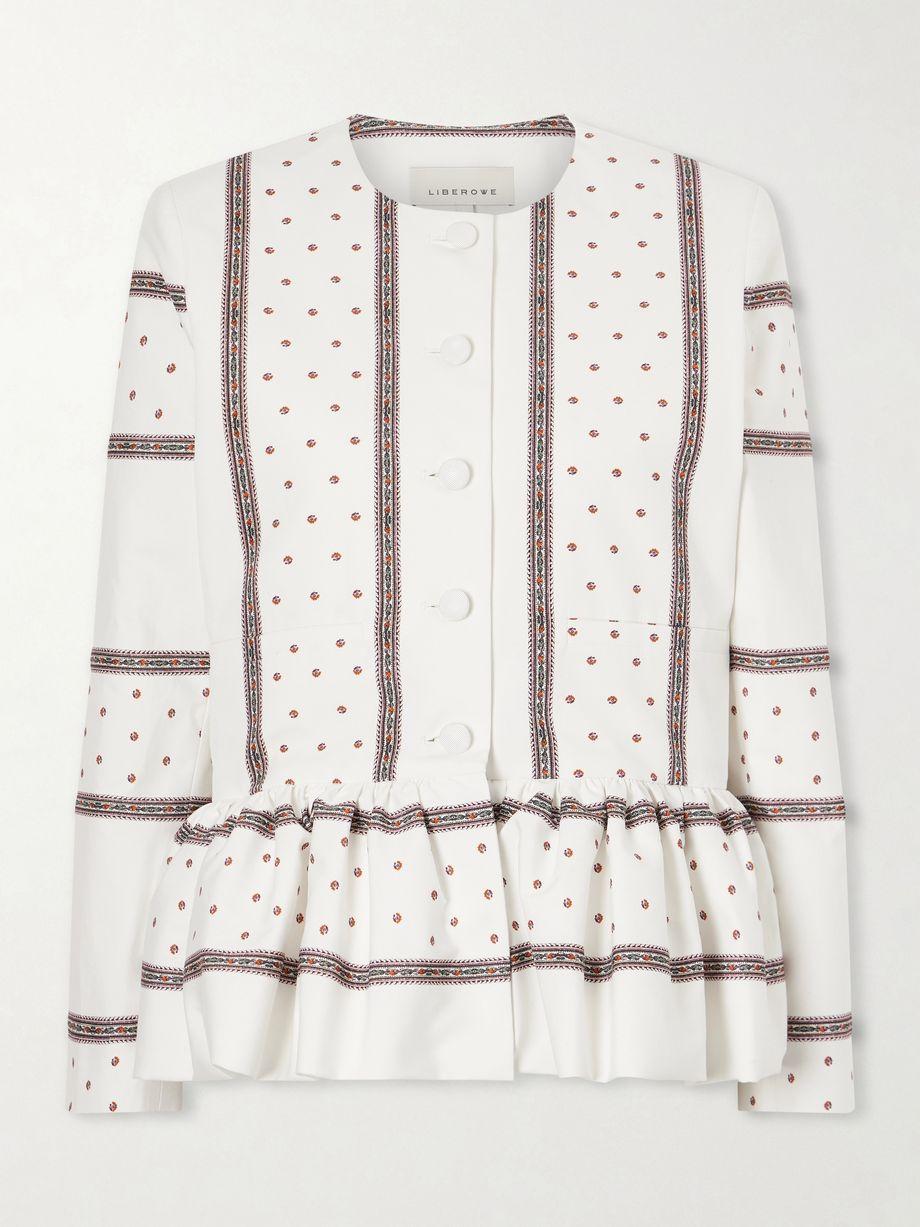 Printed peplum cotton jacket by LIBEROWE