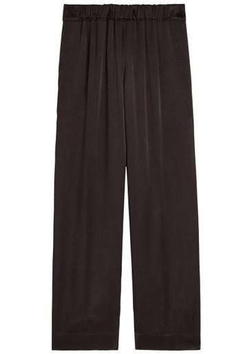 Relaxed wide-leg satin trousers by LIBEROWE
