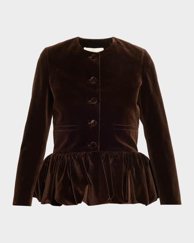 Velvet Bubble Peplum Jacket by LIBEROWE