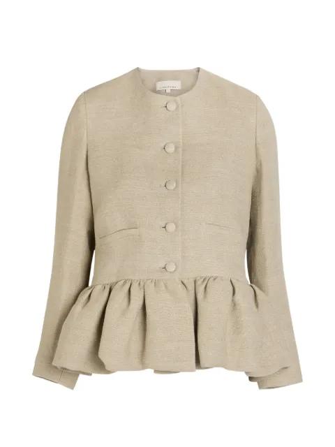 buttoned ruffled-hem jacket by LIBEROWE