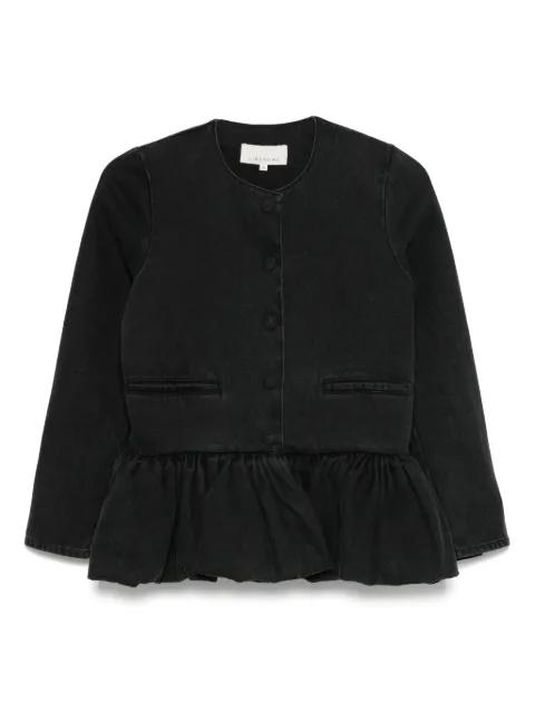 denim peplum jacket by LIBEROWE