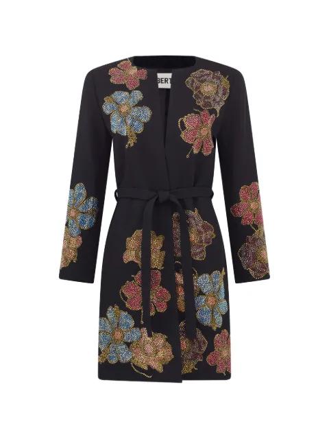 Fleur d'Or belted collarless coat by LIBERTINE