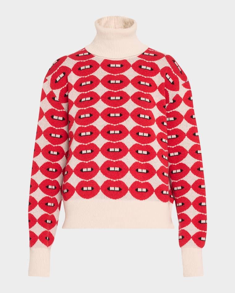 French Kissing In The USA Cropped Cashmere Turtleneck by LIBERTINE