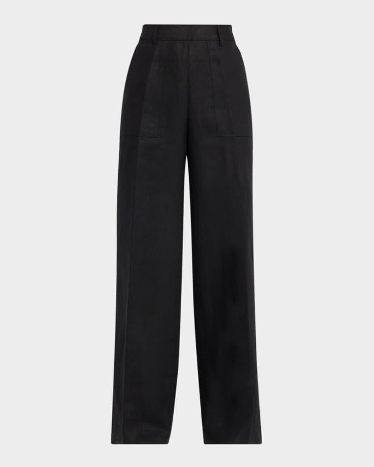 Heavy Linen Straight-Leg Sailor Pants by LIBERTINE