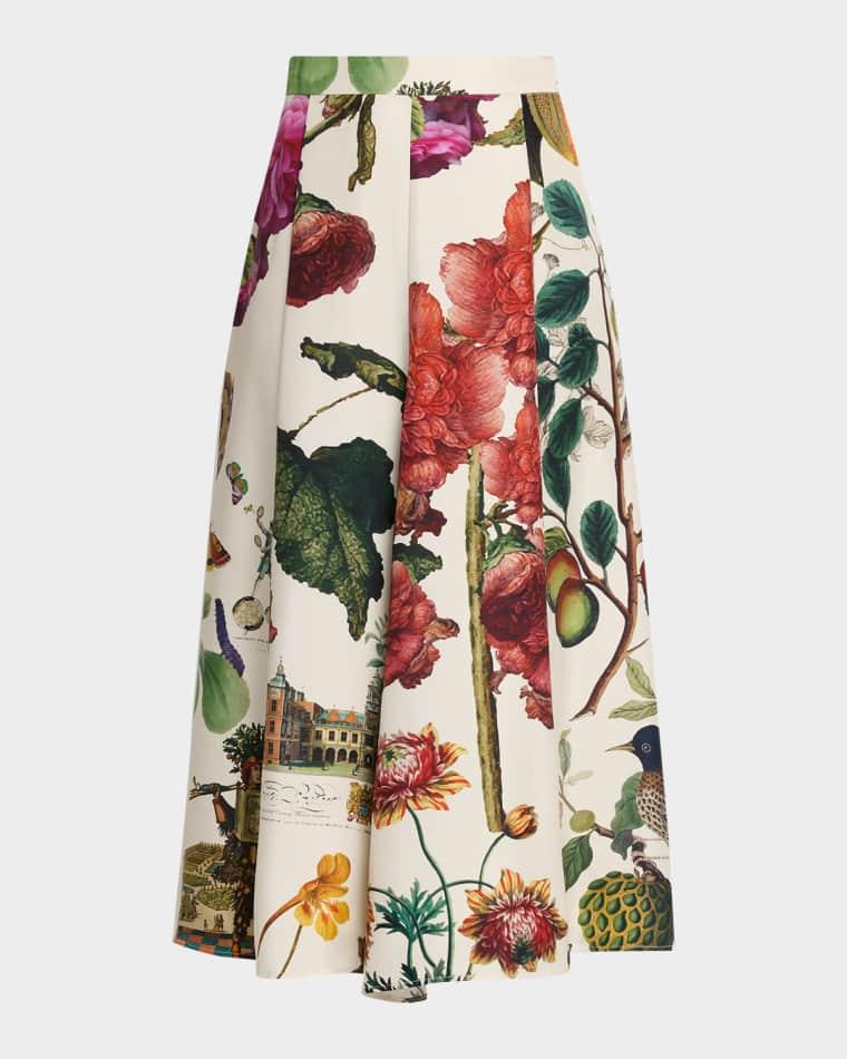 Hollyhock Silk Midi Tulip Skirt by LIBERTINE