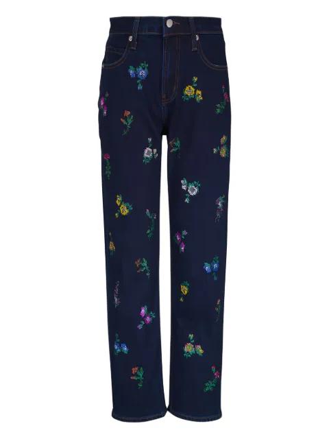 Joy and Mirth floral-embroidered jeans by LIBERTINE