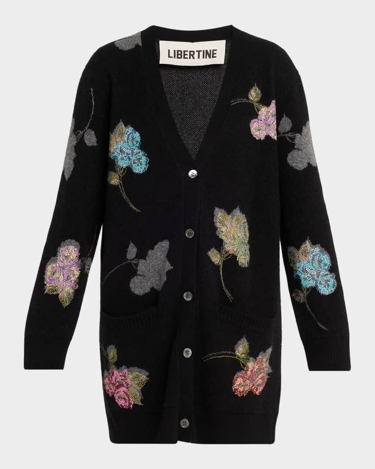 Primrose Shadow Cashmere V-Neck Cardigan by LIBERTINE