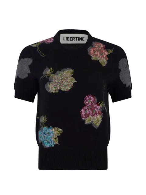 Primrose Shadows short-sleeve knitted top by LIBERTINE