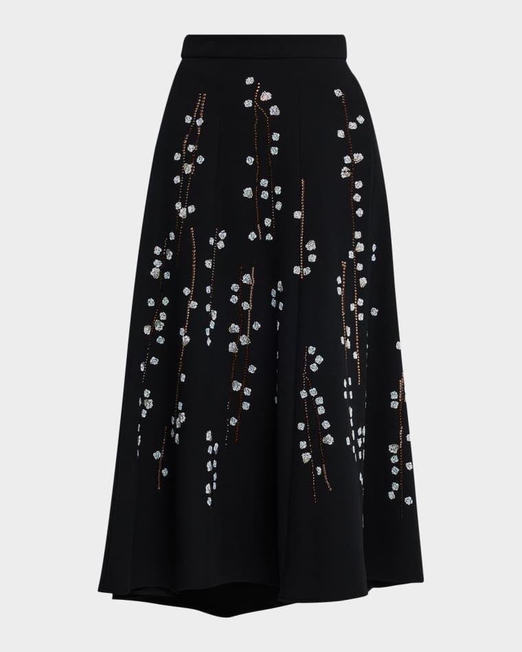 Sakura Embellished Midi Tulip Skirt by LIBERTINE