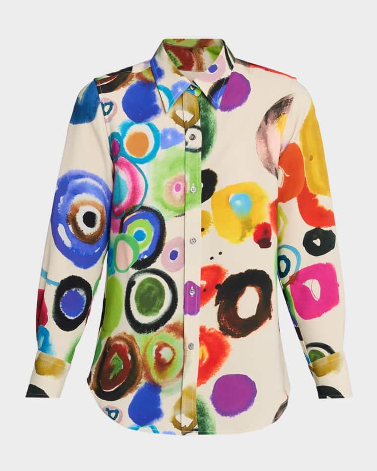 Take The Reins Silk Button-Down Shirt by LIBERTINE