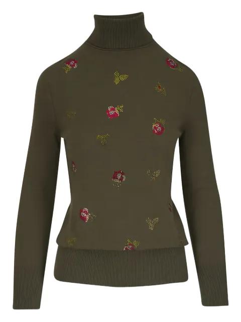 floral-embellished roll neck sweater by LIBERTINE