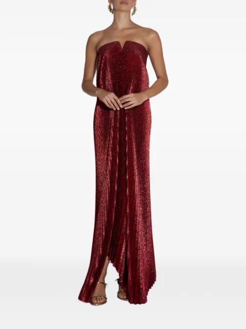 Black Tie strapless pleated maxi dress by L'IDEE