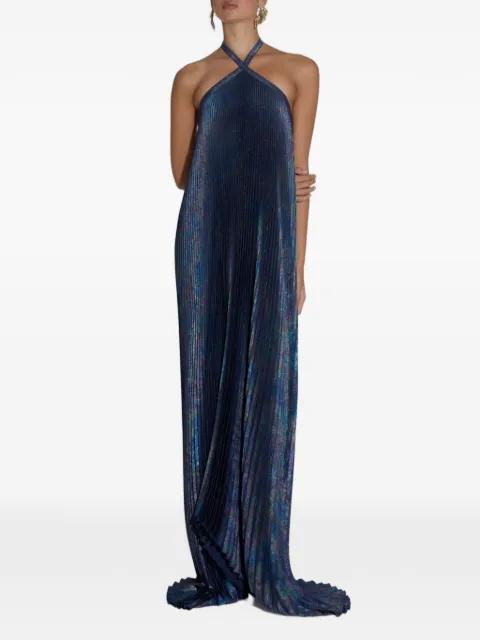 Deesse pleated halterneck maxi dress by L'IDEE