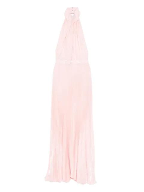 Eden halterneck pleated gown by L'IDEE