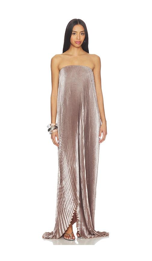 L'IDEE Bisous Strapless Gown in Metallic Bronze by L'IDEE