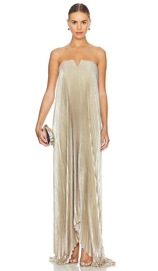 L'IDEE Black Tie Gown in Metallic Gold by L'IDEE