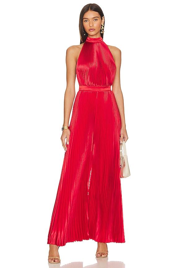 L'IDEE Cinema Low Back Jumpsuit in Red by L'IDEE