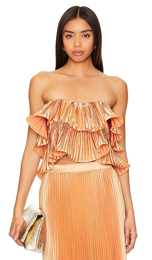 L'IDEE Romance Top in Orange by L'IDEE