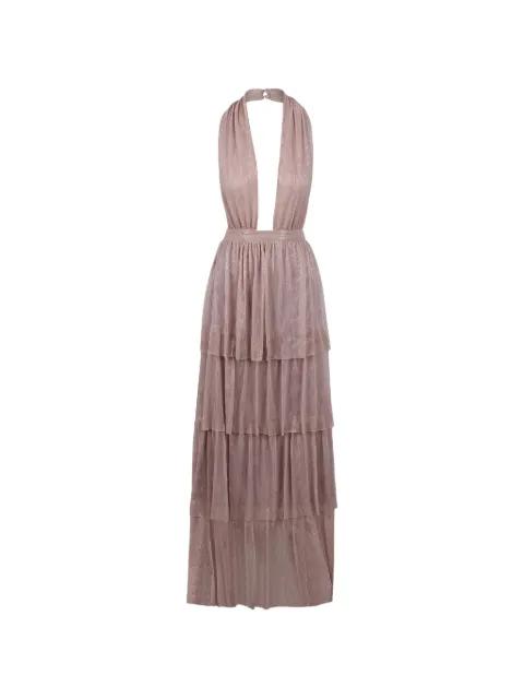 Nammos pleated tiered maxi dress by L'IDEE