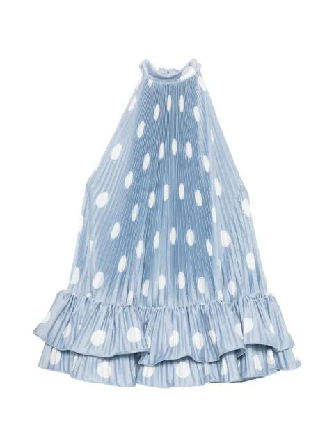 Soleil polka-dot pleated mini dress by L'IDEE