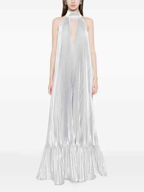 pleated halter gown dress by L'IDEE
