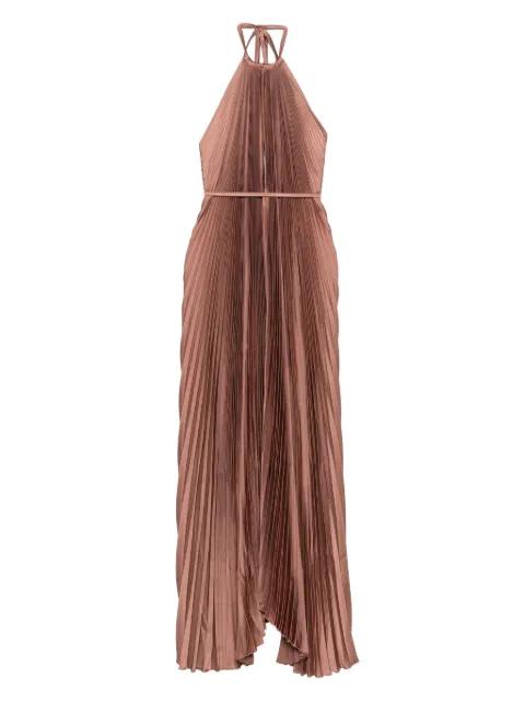 pleated halterneck gown by L'IDEE