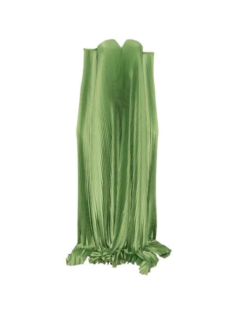 pleated off-shoulder maxi dress by L'IDEE