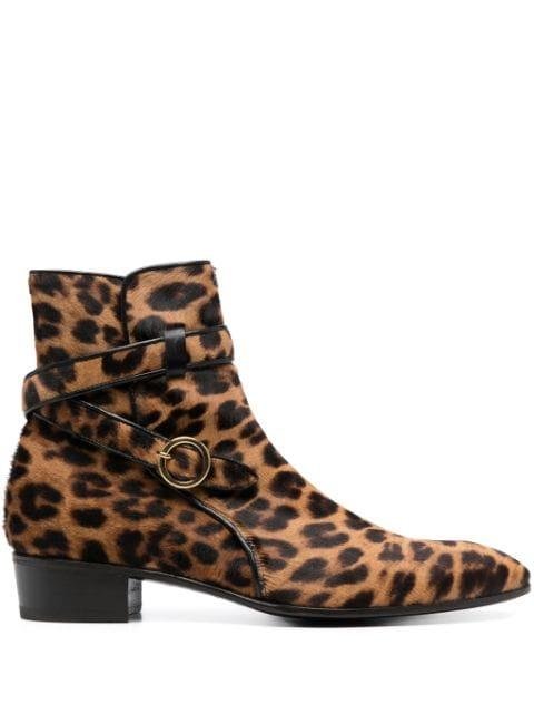 leopard-print ankle boots by LIDFORT