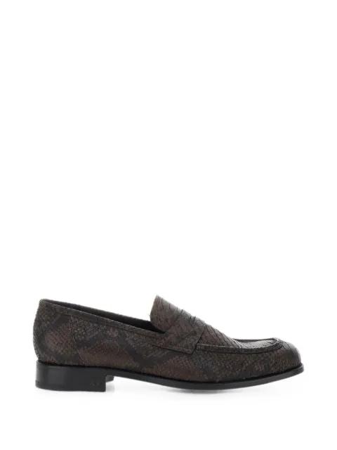 snakeskin-effect loafers by LIDFORT