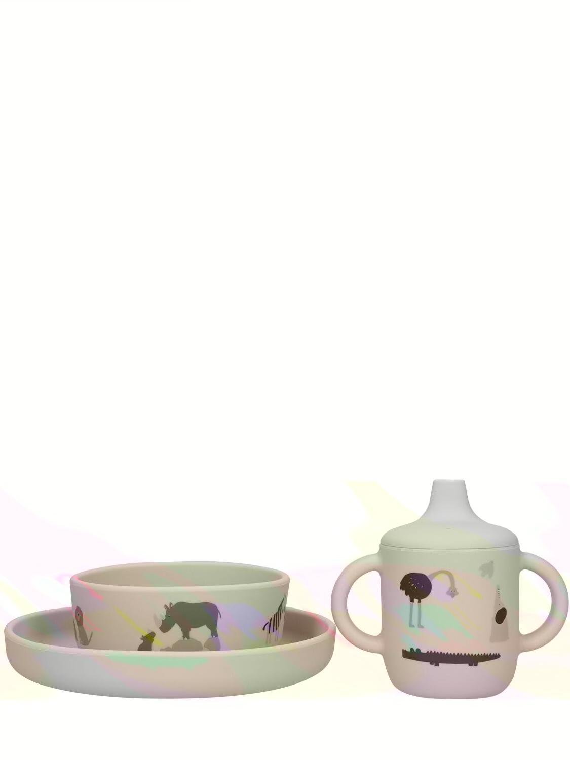 Animal Print Silicone Tableware Set by LIEWOOD