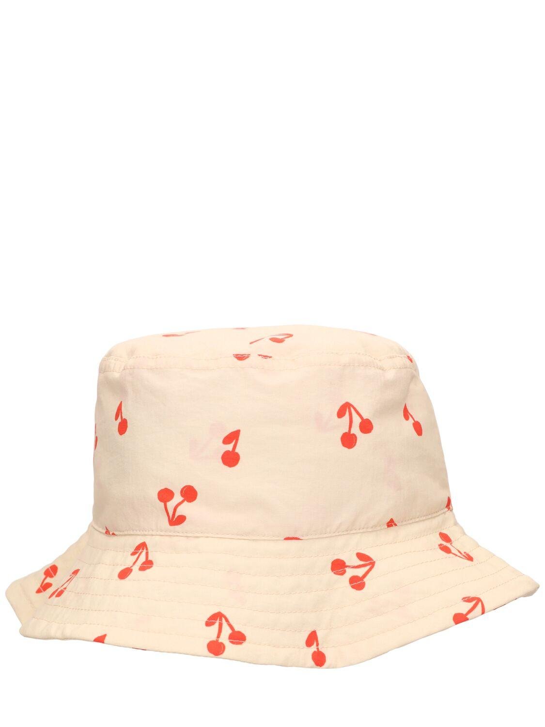 Cherry Print Recycled Nylon Bucket Hat by LIEWOOD