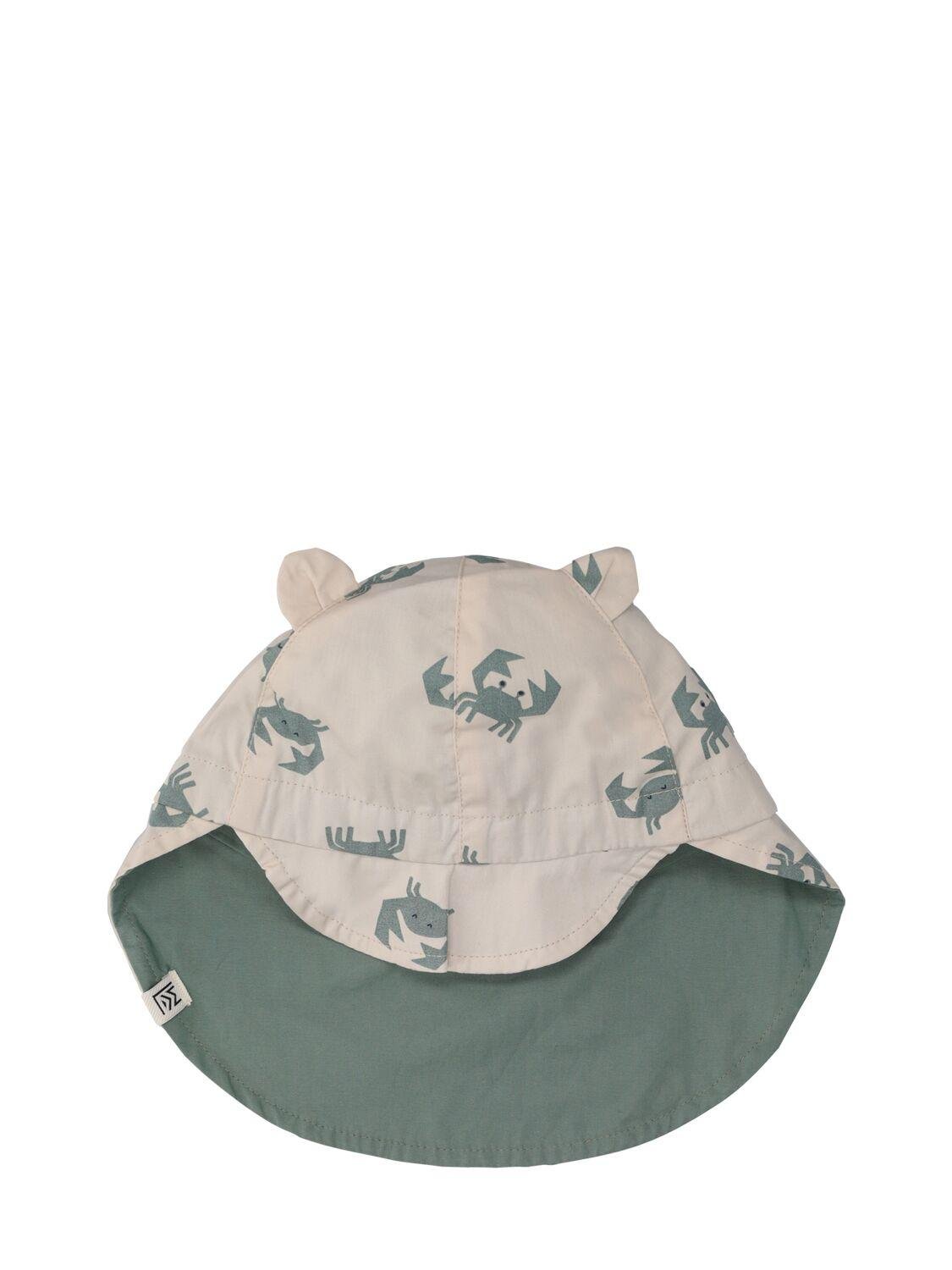 Crab Print Reversible Organic Cotton Hat by LIEWOOD