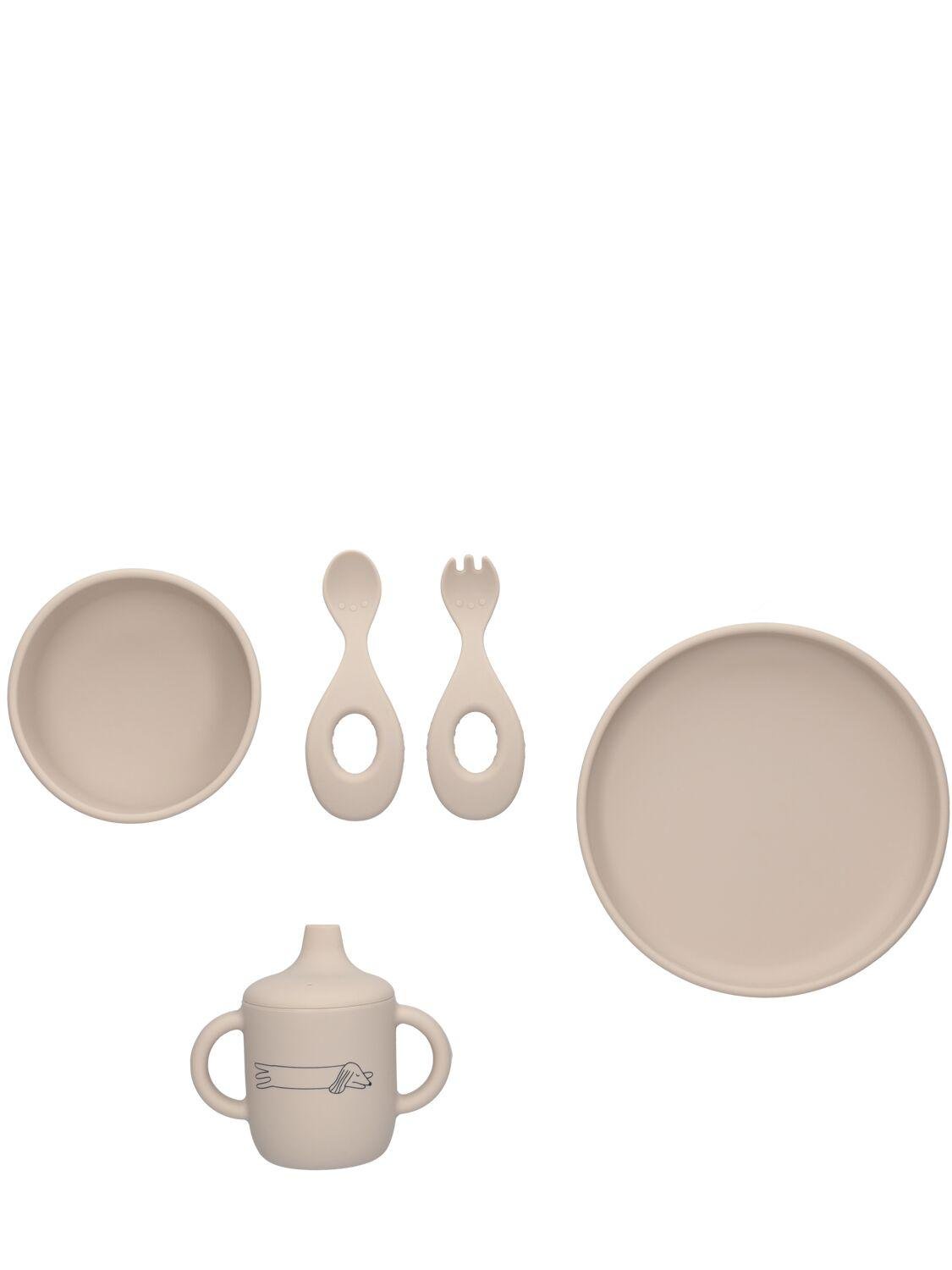 Dog Print Silicone Tableware Set by LIEWOOD