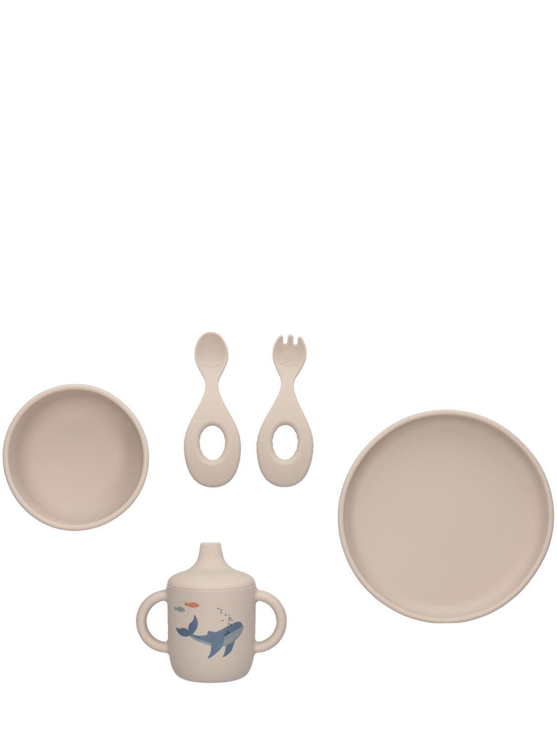 Sea Print Silicone Tableware Set by LIEWOOD