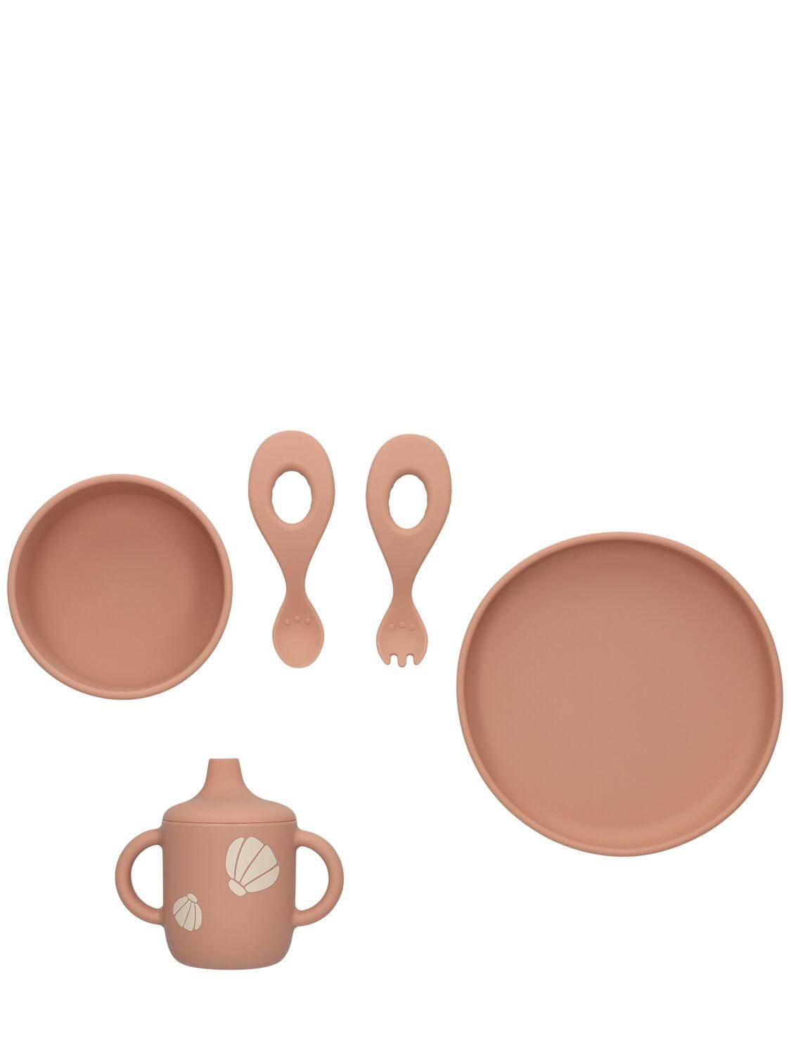 Shell Print Silicone Tableware Set by LIEWOOD