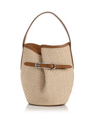 Belted Mini Raffia Bucket Bag by LIFFNER