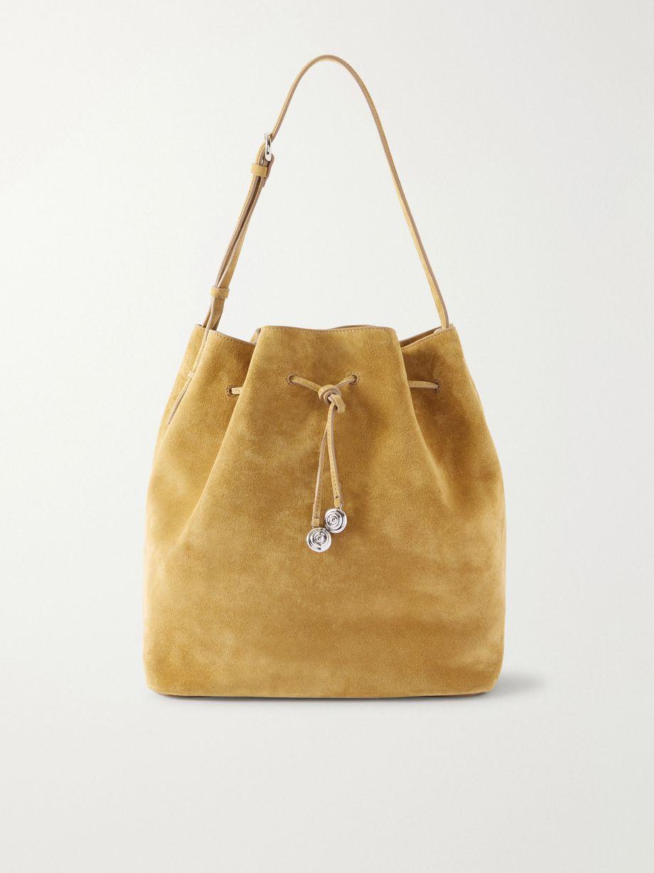 Charm suede drawstring shoulder bag by LIFFNER