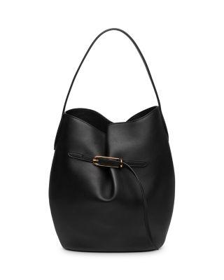 Large Belted Leather Bucket Bag by LIFFNER